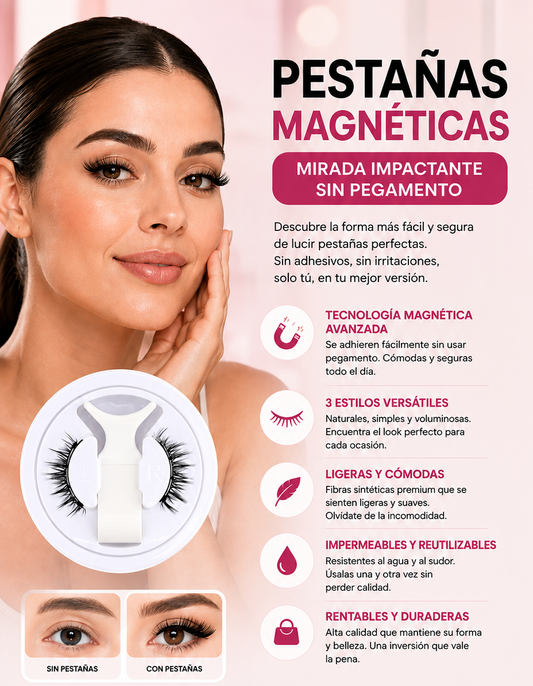 Kit De Pestañas Postizas Magnéticas